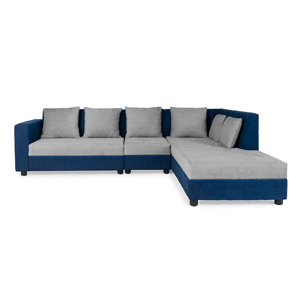 Wakefit Skiver L Shape 6 Seater Sofa Set (3 Seater + Right Aligned Chaise)