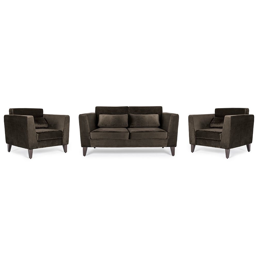 Wakefit SnoozePro Sofa Set - (2+1+1) - Velvet Stone