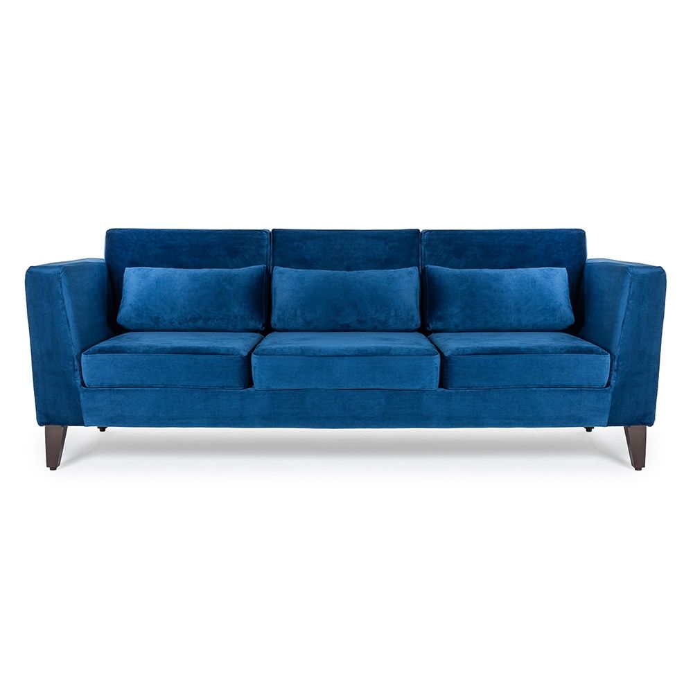 Wakefit SnoozePro Sofa - Three Seater - Velvet Blue