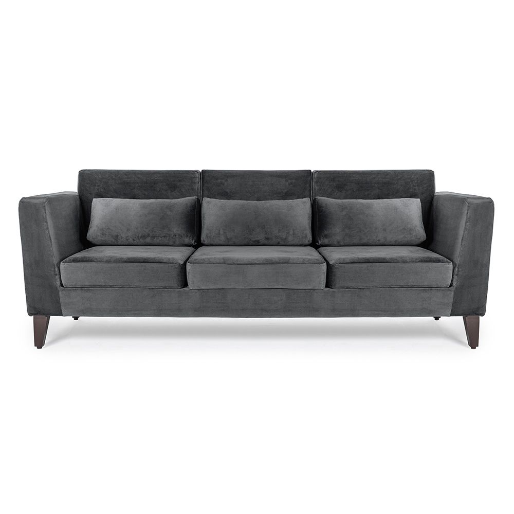 Wakefit SnoozePro Sofa - Three Seater - Velvet Space Grey
