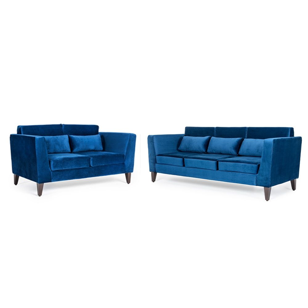 Wakefit SnoozePro Sofa Set - (3+2) - Velvet Blue