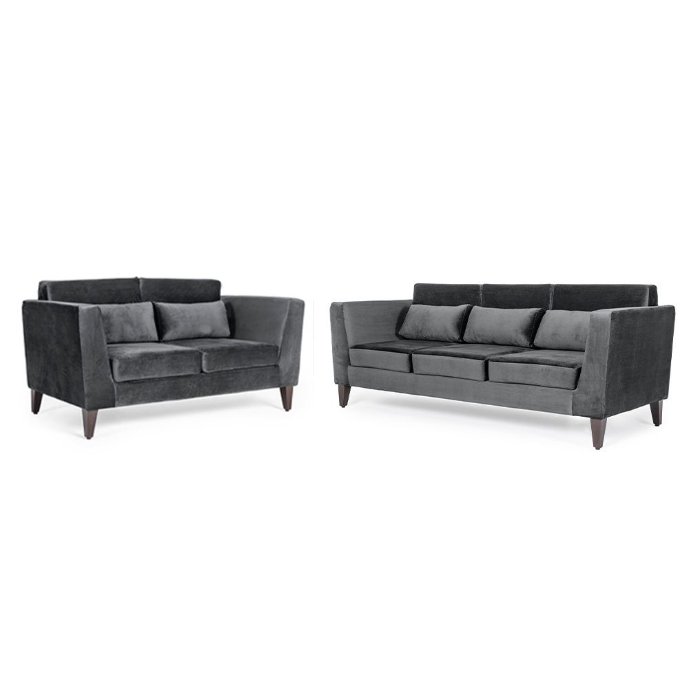 Wakefit SnoozePro Sofa Set - (3+2) - Velvet Space Grey