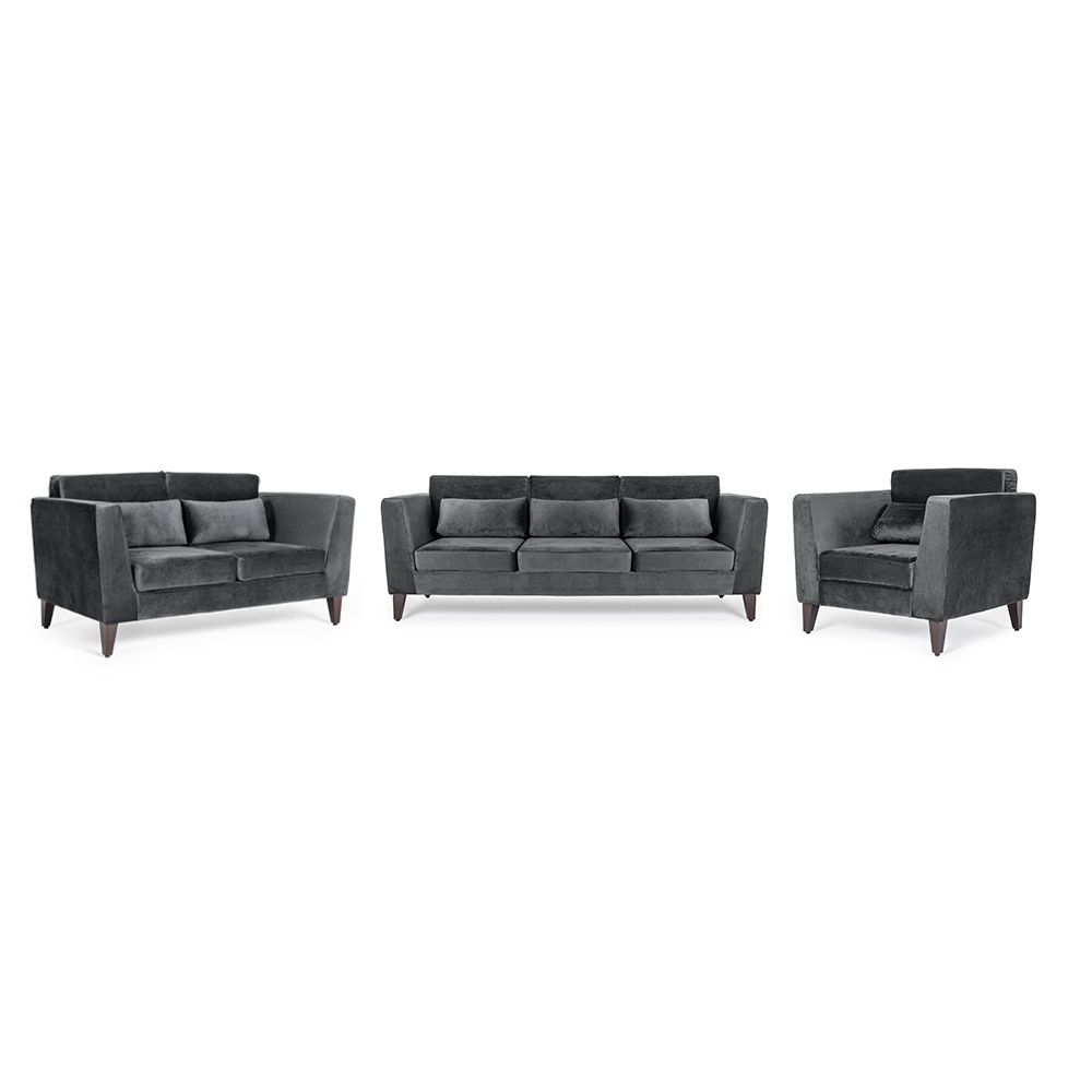 Wakefit SnoozePro Sofa Set - (3+2+1) - Velvet Space Grey
