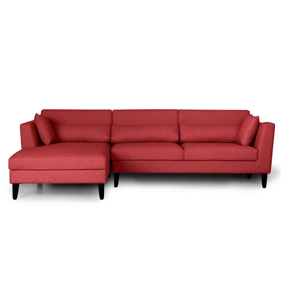 Wakefit SnoozePro L Shape Sofa Set (3 Seater + Left Aligned Chaise) Omega Red