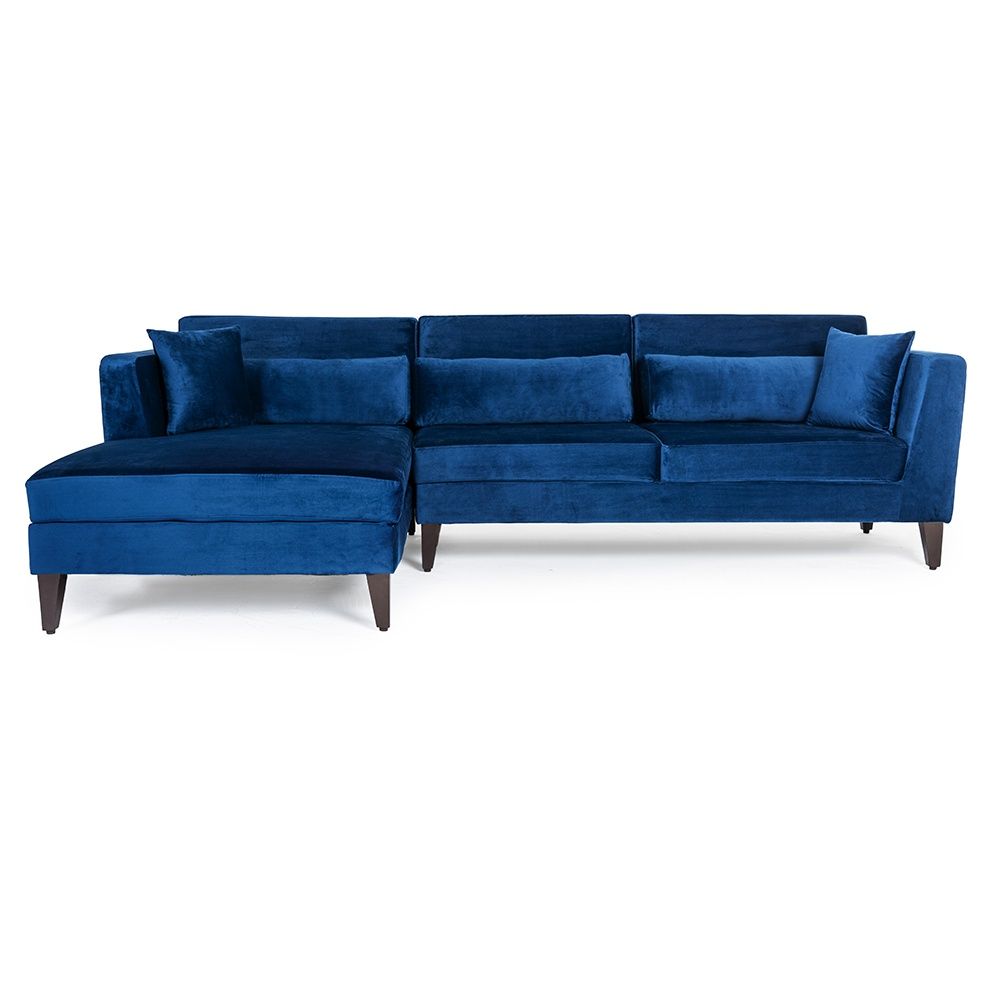 Wakefit SnoozePro L Shape Sofa Set (3 Seater + Left Aligned Chaise) - Velvet Blue