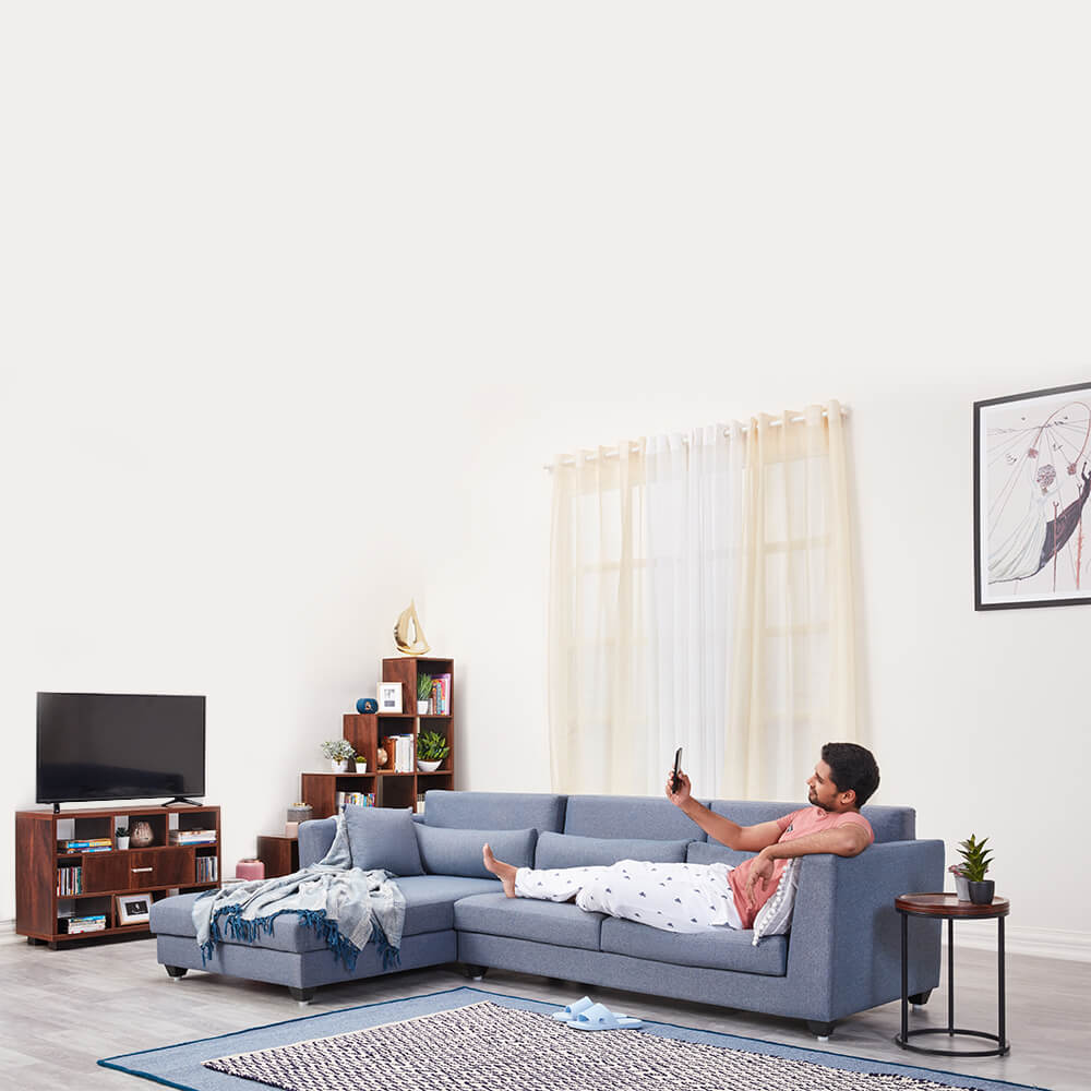 Wakefit SnoozePro L Shape Sofa Set (3 Seater + Left Aligned Chaise)