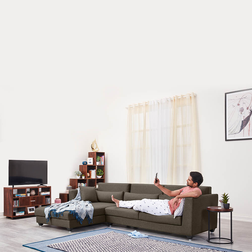 Wakefit SnoozePro L Shape Sofa Set (3 Seater + Left Aligned Chaise)