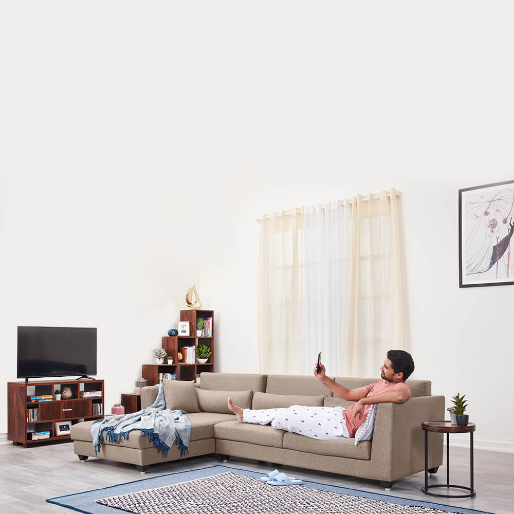 Wakefit SnoozePro L Shape Sofa Set (3 Seater + Left Aligned Chaise)
