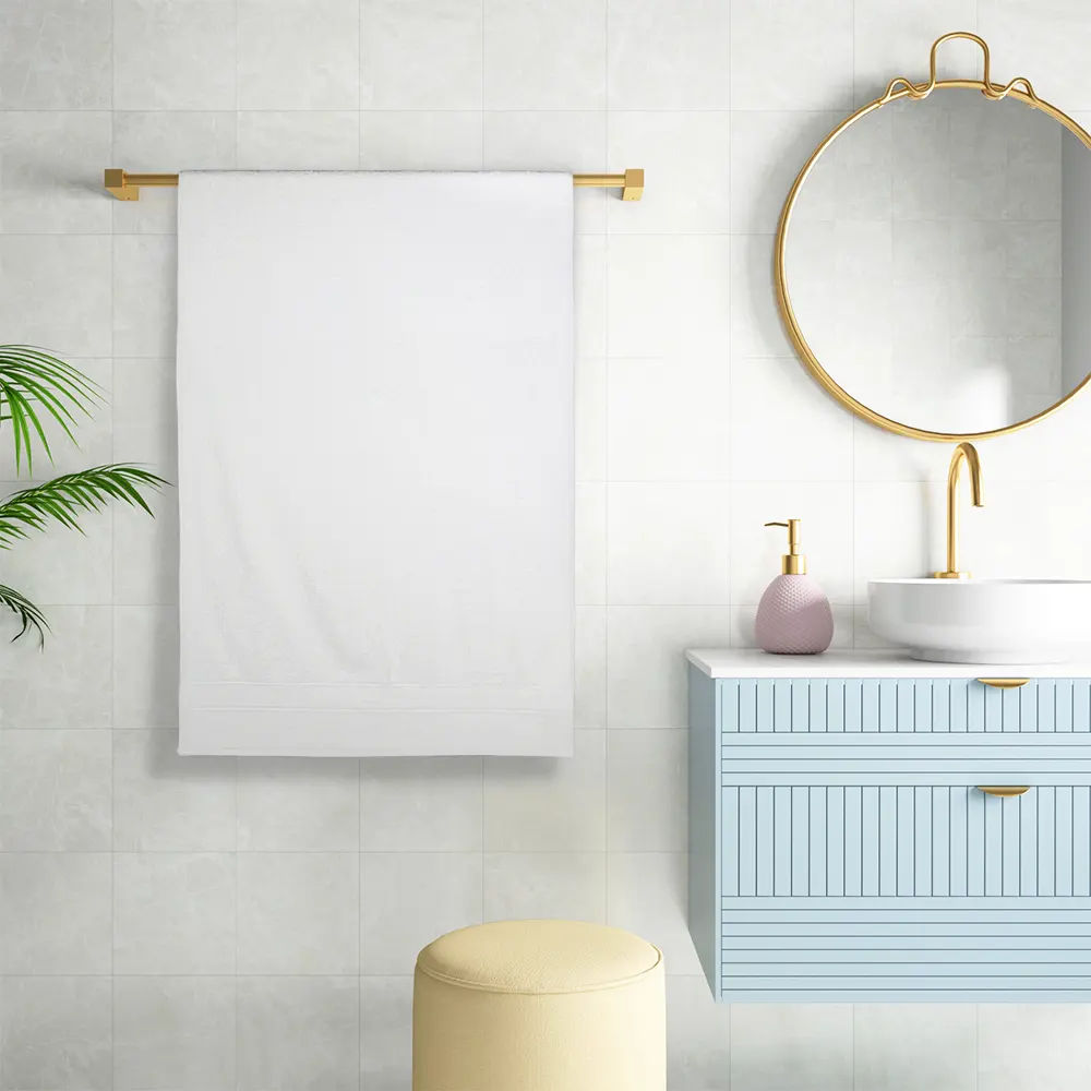 Large Bath Towel | 100% Terry Cotton | Set of 1 | 500 GSM | Premium, Super-Soft, Absorbent & Odor Resistant | 55 x 27.5 Inches