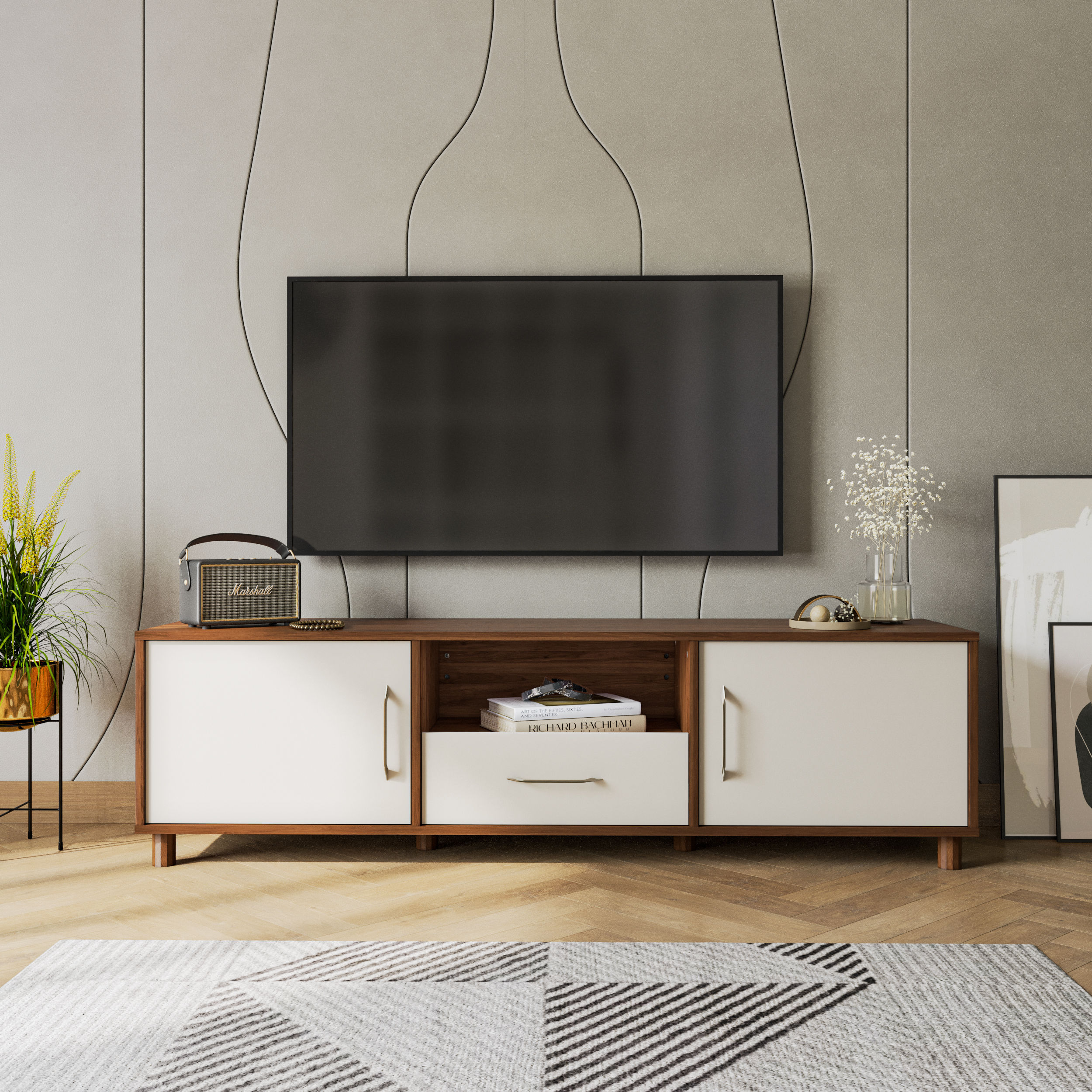 Wakefit Allie Engineering Wood 3 Module TV Unit