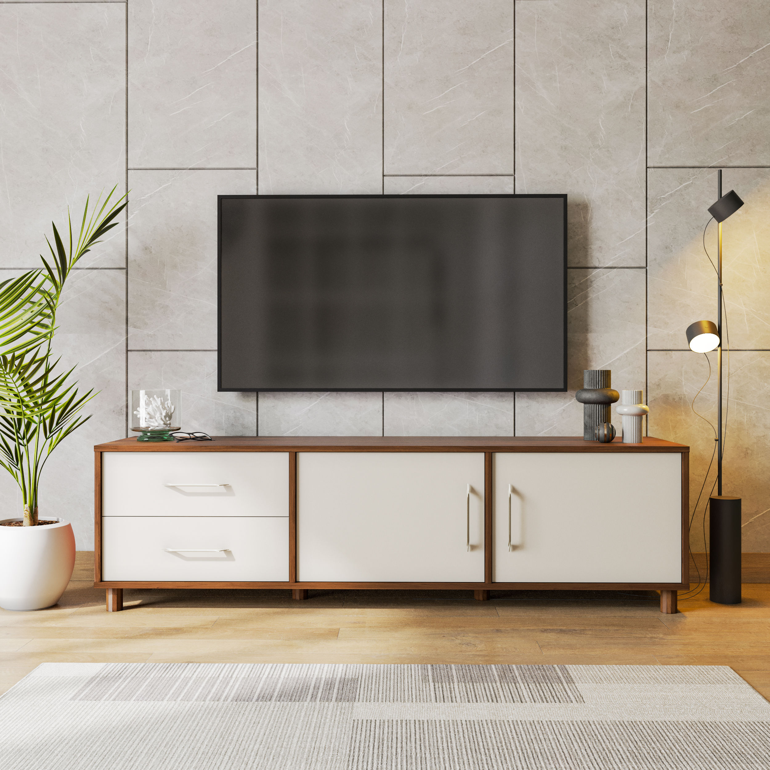 Wakefit Allie Engineering Wood 3 Module TV Unit