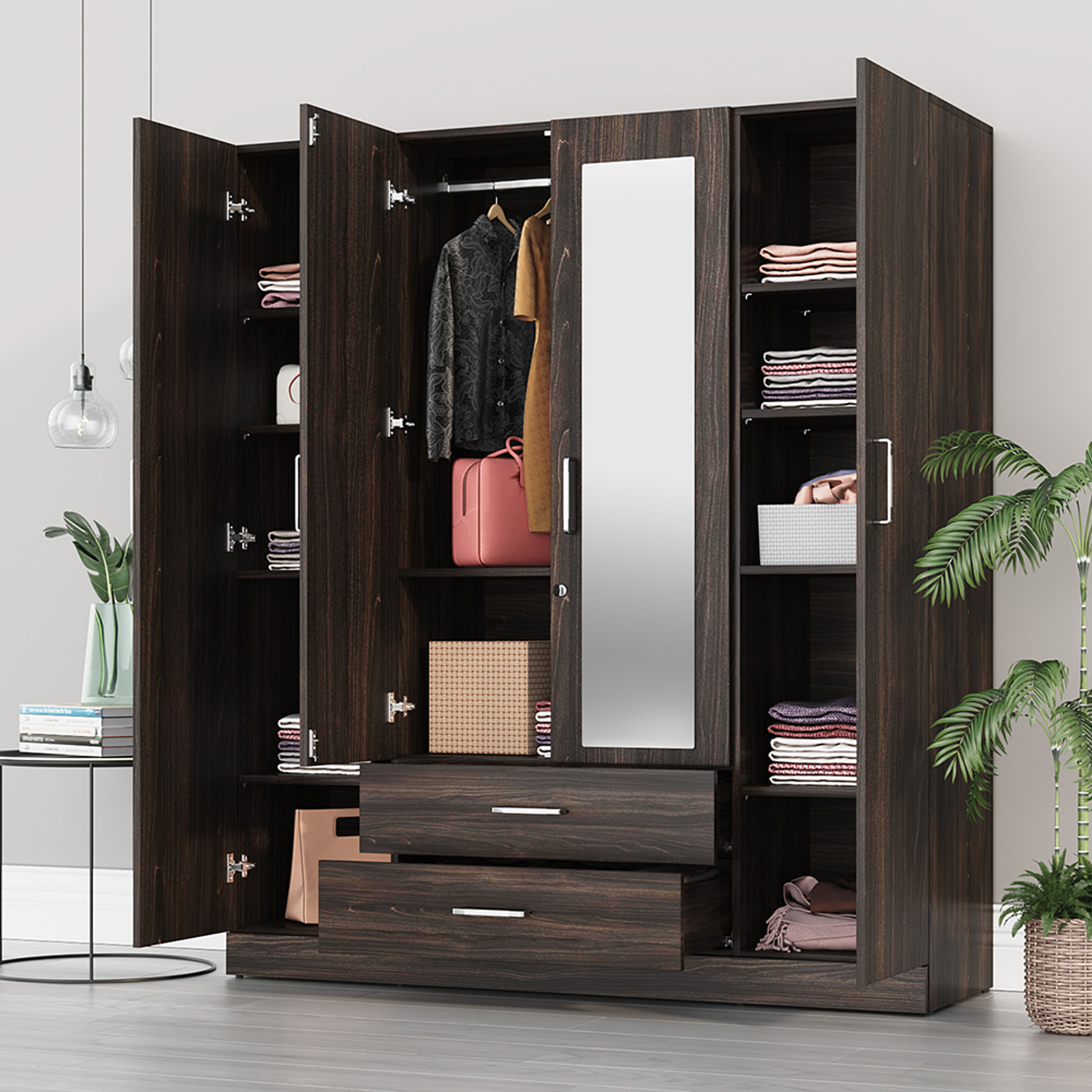 Plus Wardrobe Open View with Storage Layout