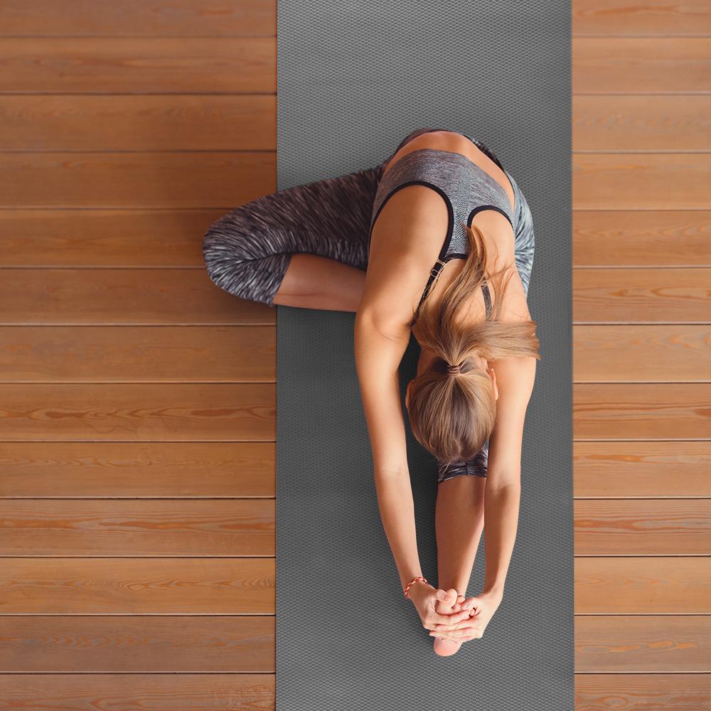 Wakefit Yoga Mat | Anti Slip Single Layered | 72 X 24 inch | 4 mm Thick | Grey Asana | With Strap