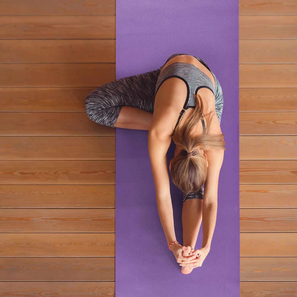 Wakefit Yoga Mat | Anti Slip Single Layered | 72 X 24 inch | 4 mm Thick | Purple Asana | With Strap
