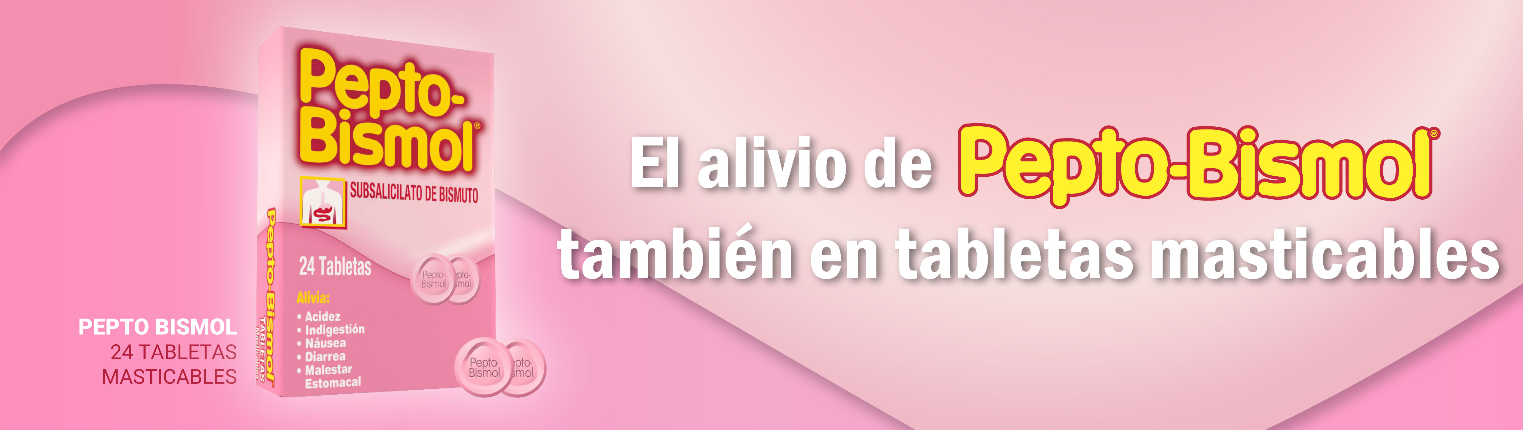 Pepto Bismol 24 Tabletas Masticables