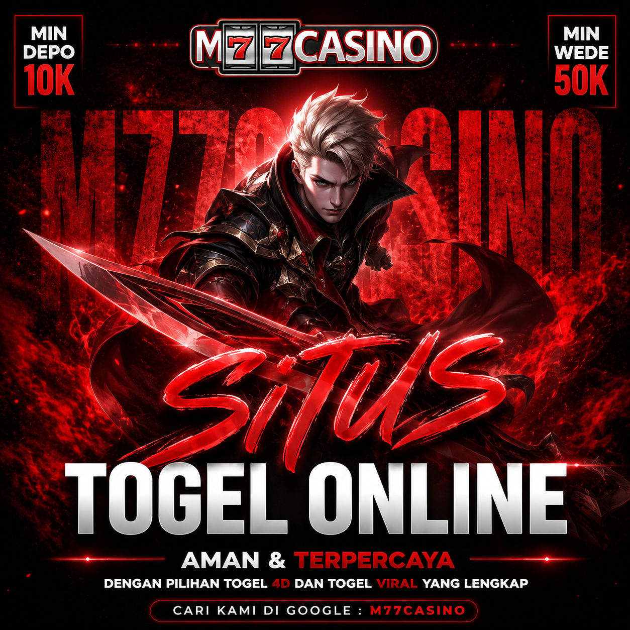 M77CASINO 🔥 Bandar Toto Macau Terpercaya Pasaran Lengkap 24 Jam image 1