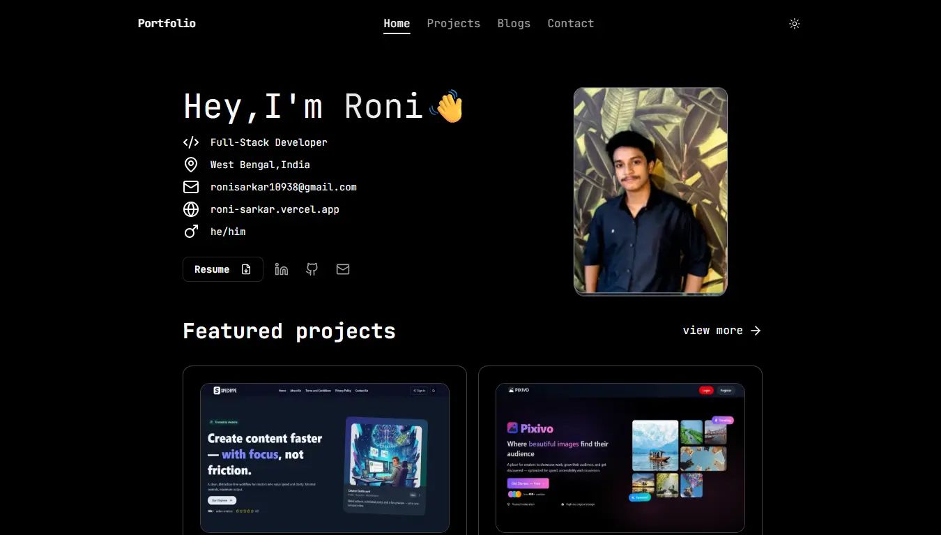 roni-sarkar.vercel.app preview
