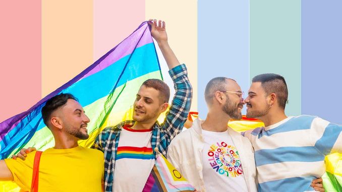 Men celebrating pride