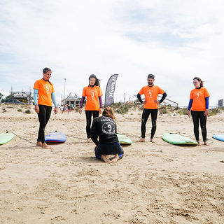 surf course on el palmar beach, cadiz