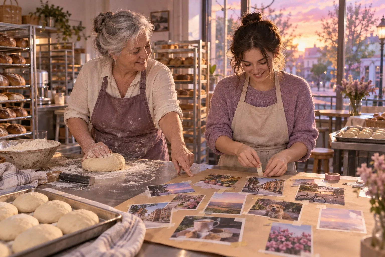 Becoming board vs vision board: a grandmother and granddaughter build a paper board in a bakery