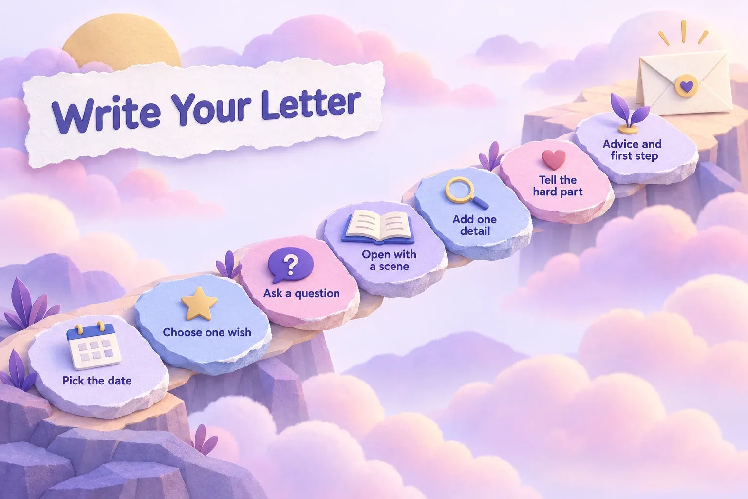 Letter from your future self: seven-step paper-craft path from picking the date to advice and a first step