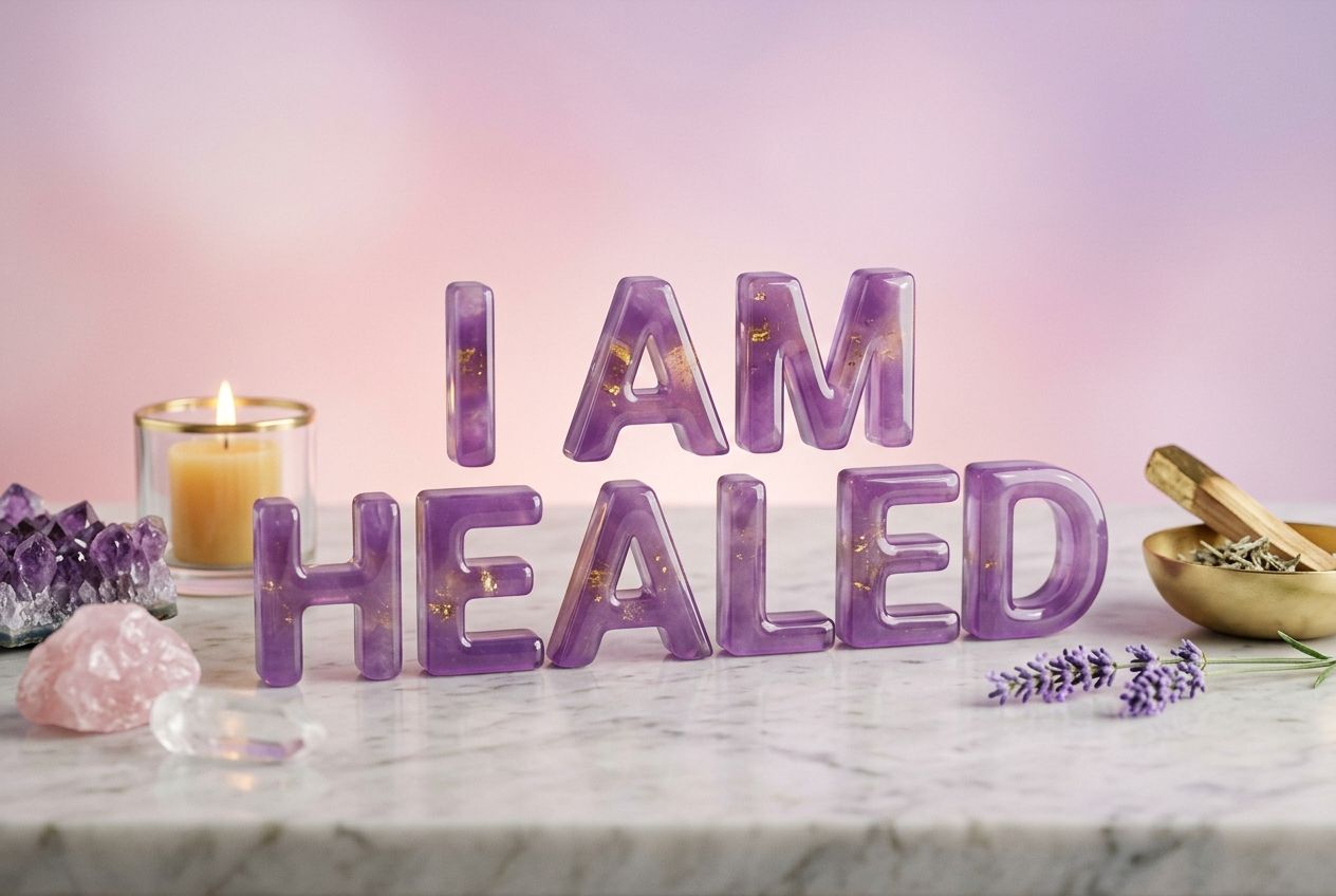 louise hay affirmations — healing affirmations with wellness symbols