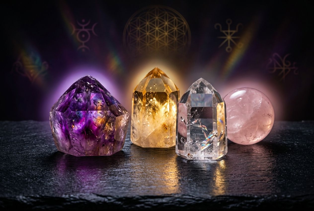 manifestation definition — diverse crystals representing various manifestation techniques