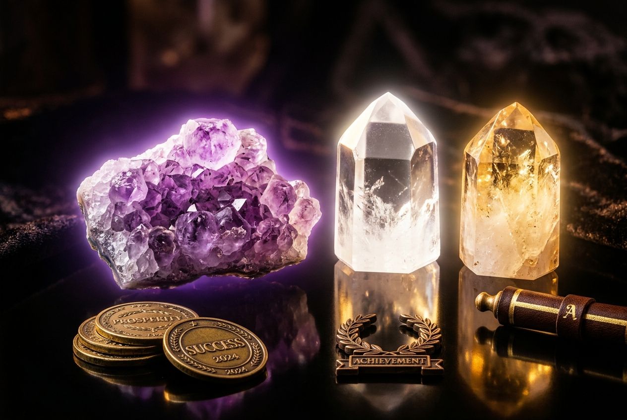 manifestation examples — crystals representing career success and professional achievement