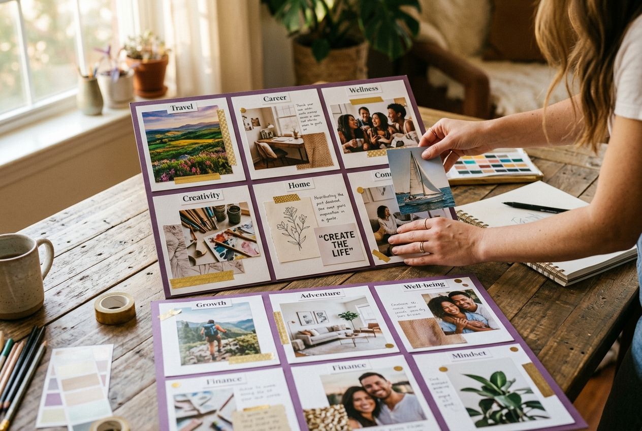 vision board examples — effective grid layout examples for vision boards