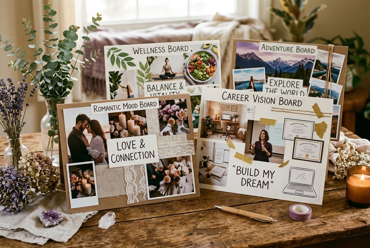 vision board party — creative vision board examples with diverse themes and aesthetics