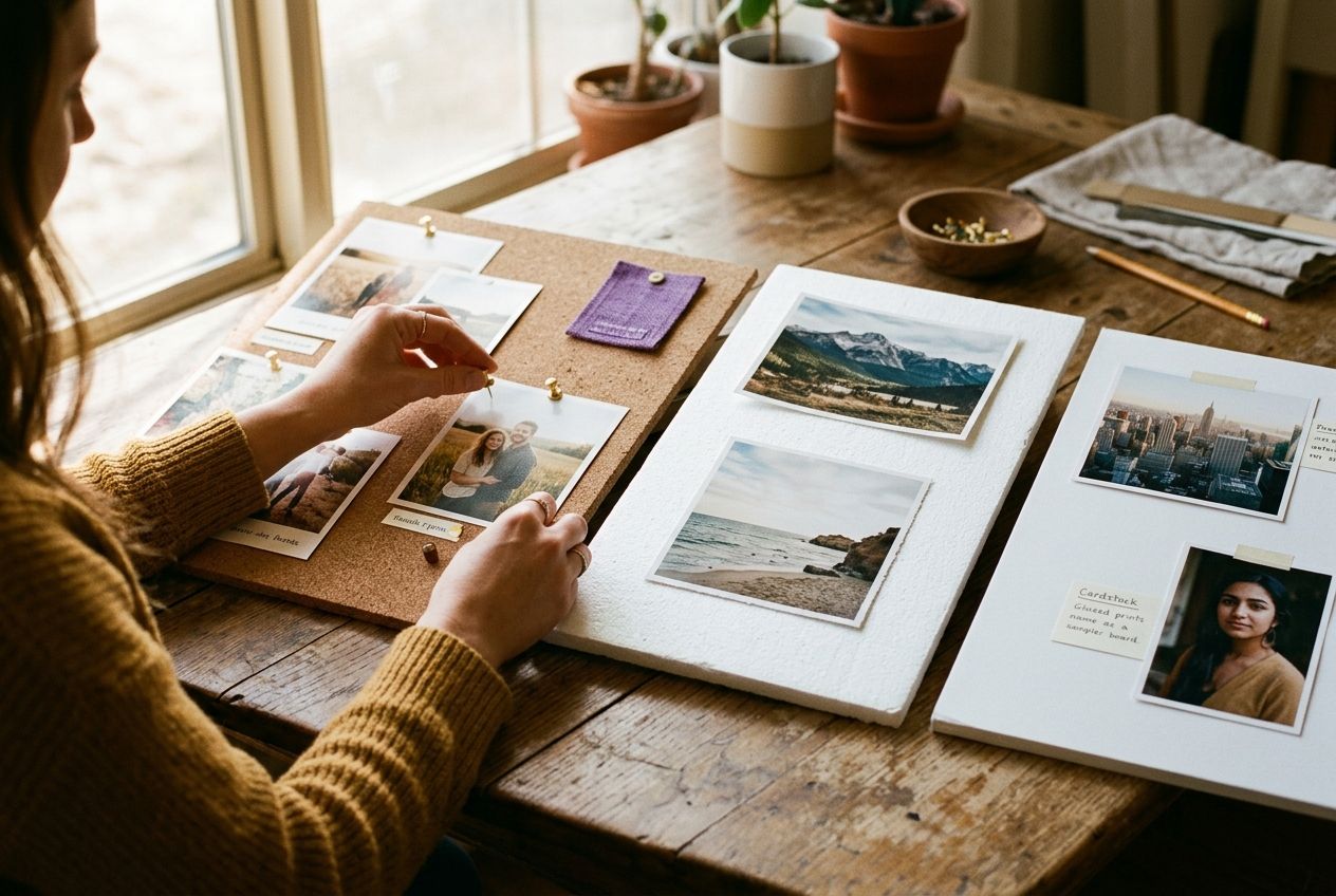 vision board supplies — three different board surfaces compared side by side