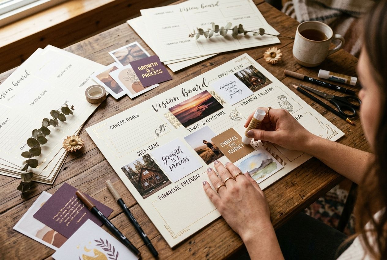 vision board template — well-designed template showing effective layout principles