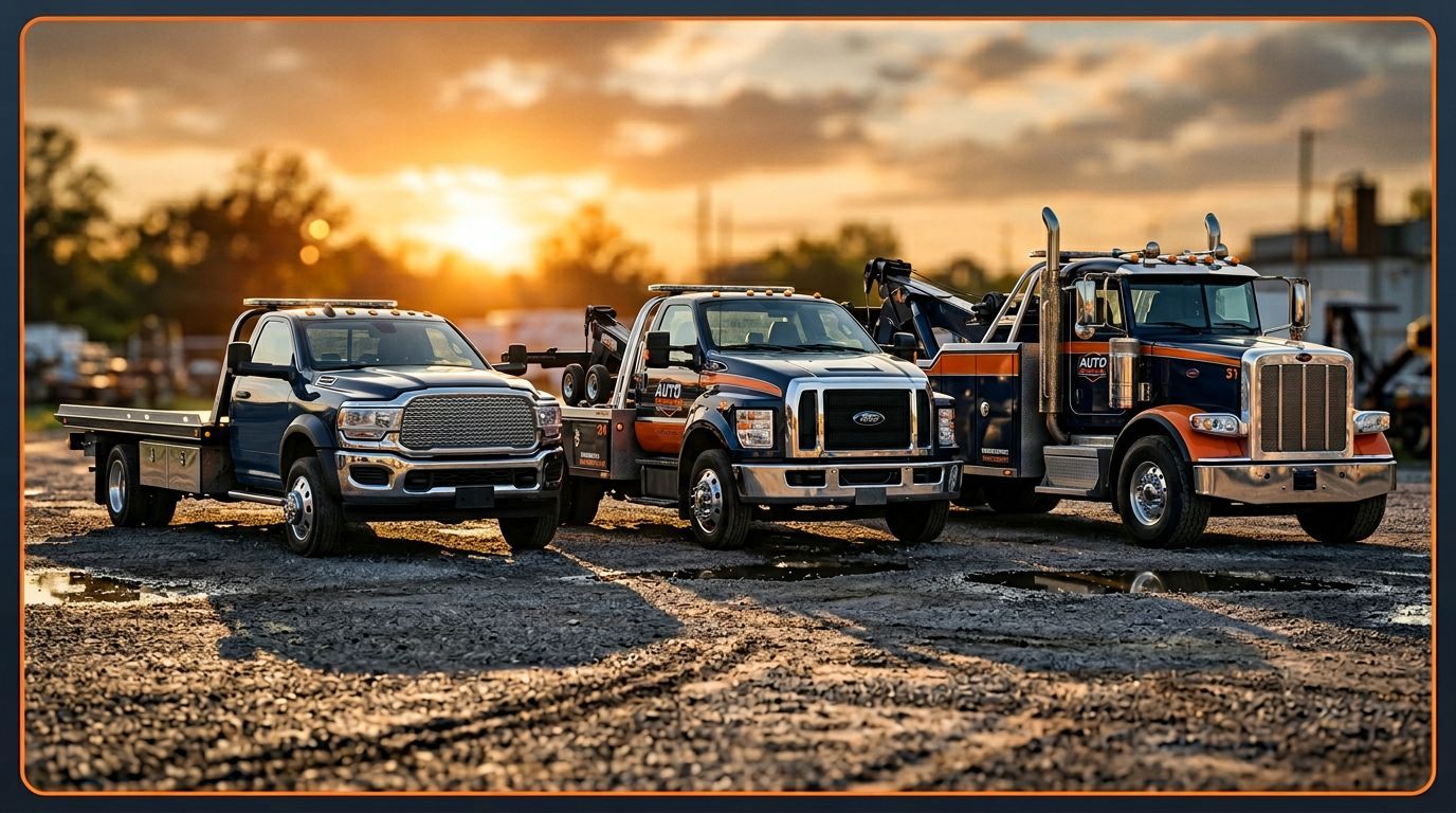 Types of Tow Trucks: Flatbed, Wheel-Lift, Hook & Chain Explained