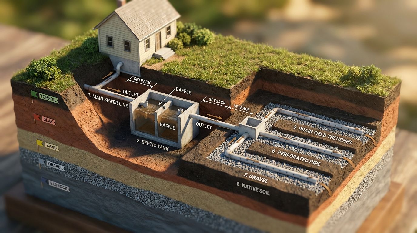 Septic System Diagram: Parts & How It Works