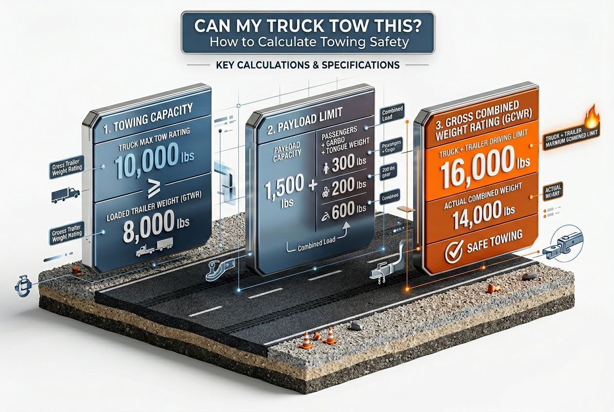 Key towing capacity figures: GVWR, payload, and tongue weight limits