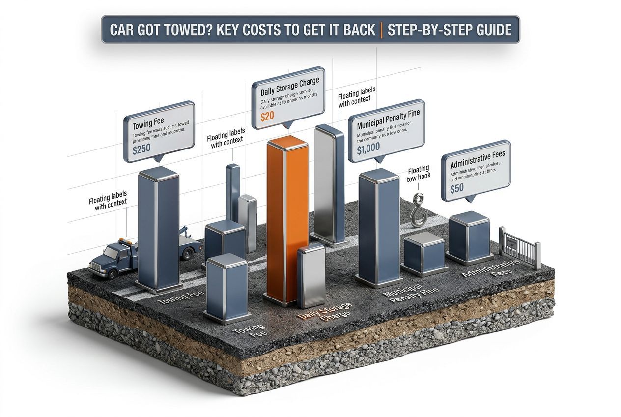 3D data visualization showing key figures for car got towed? step-by-step guide to getting it back