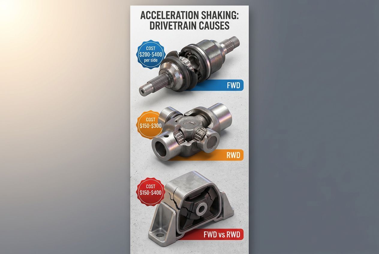 Three causes of acceleration shaking CV joint U-joint and motor mount