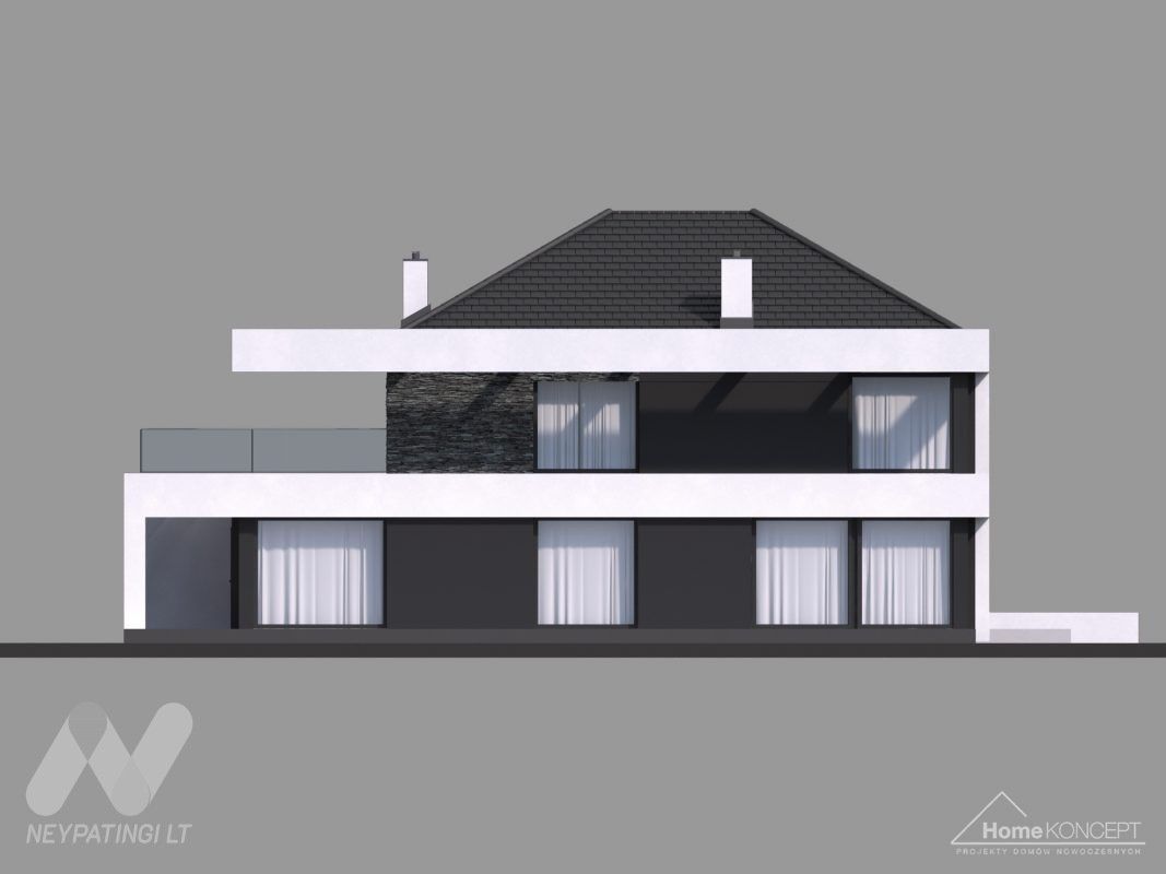 planasnamas - HomeKONCEPT 37 elewacja ogrodowa