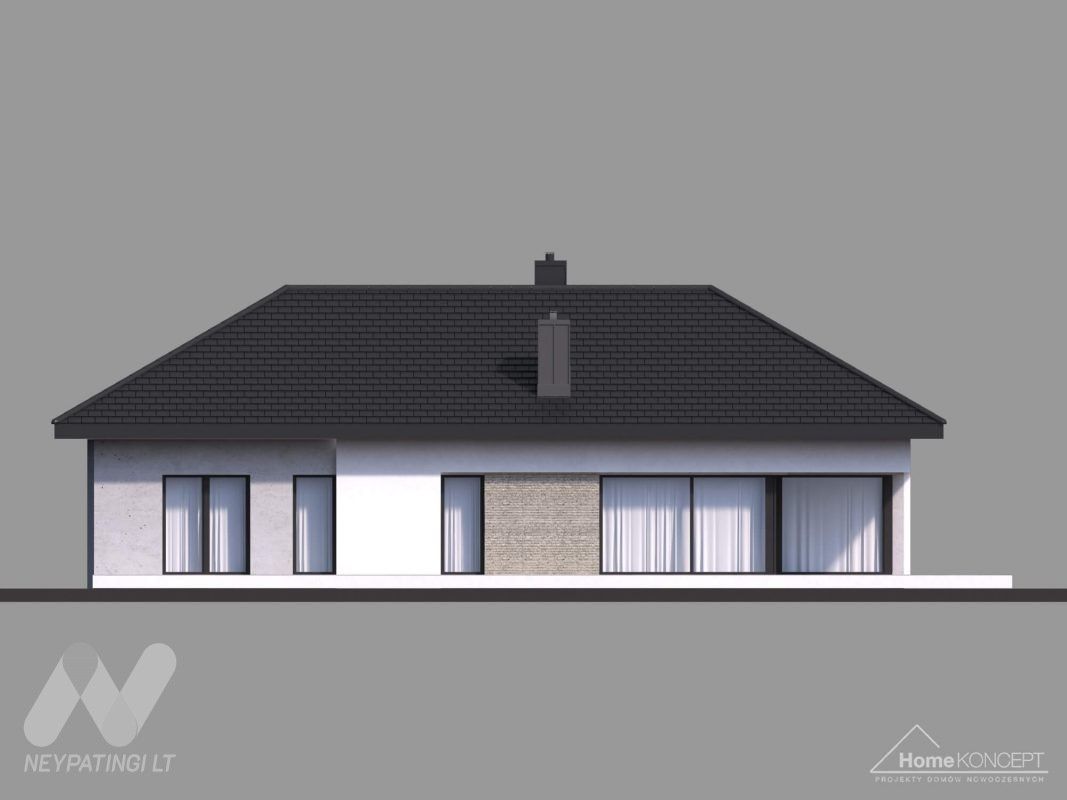 planasnamas - HomeKONCEPT 38 elewacja ogrodowa