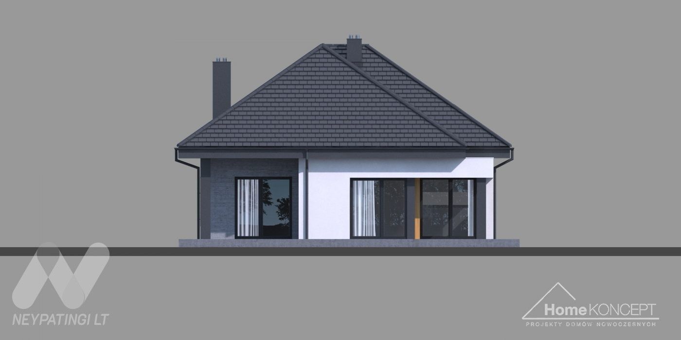 planasnamas - HomeKONCEPT 54 elewacja ogrodowa