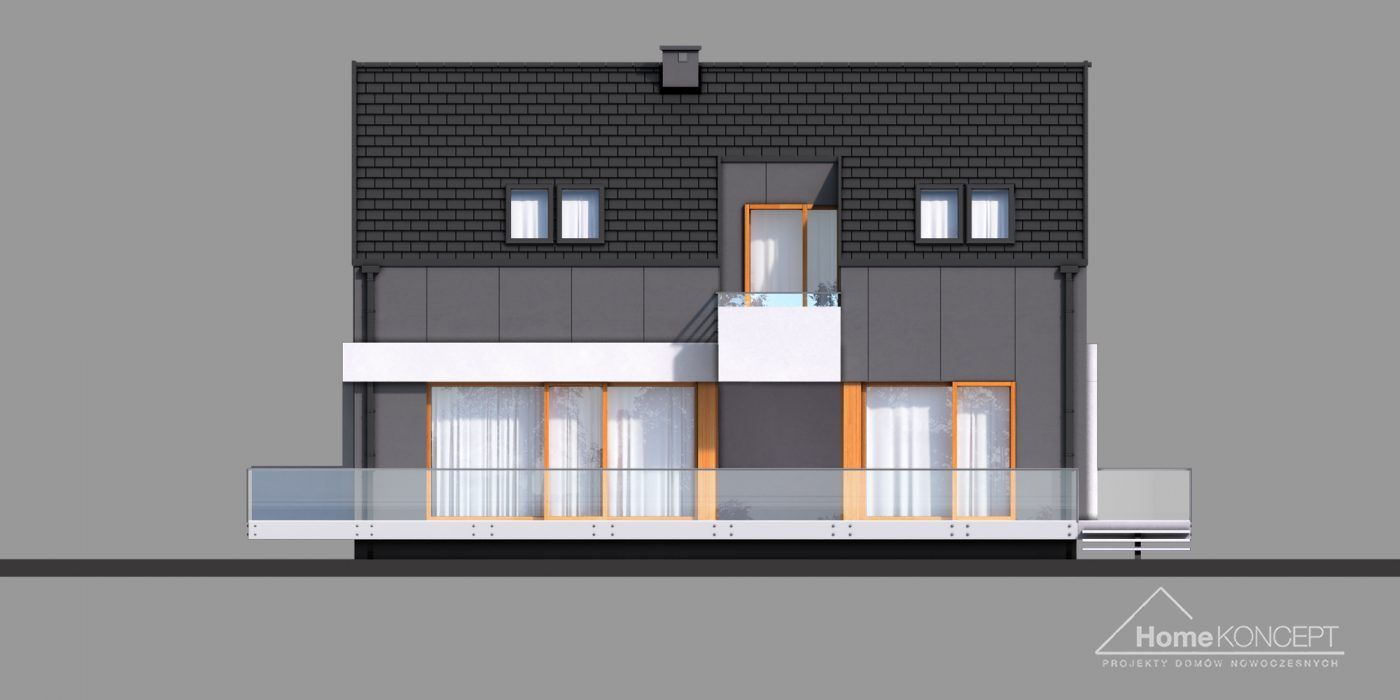 planasnamas - HomeKoncept 17 elewacja ogrodowa