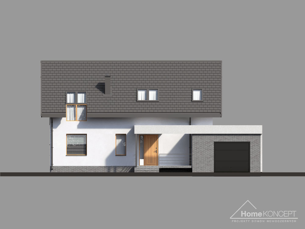 planasnamas - HomeKoncept 5 elewacja frontowa