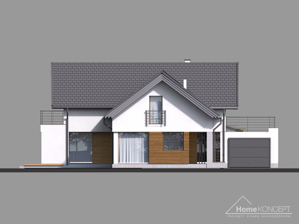 planasnamas - HomeKoncept 8 elewacja frontowa