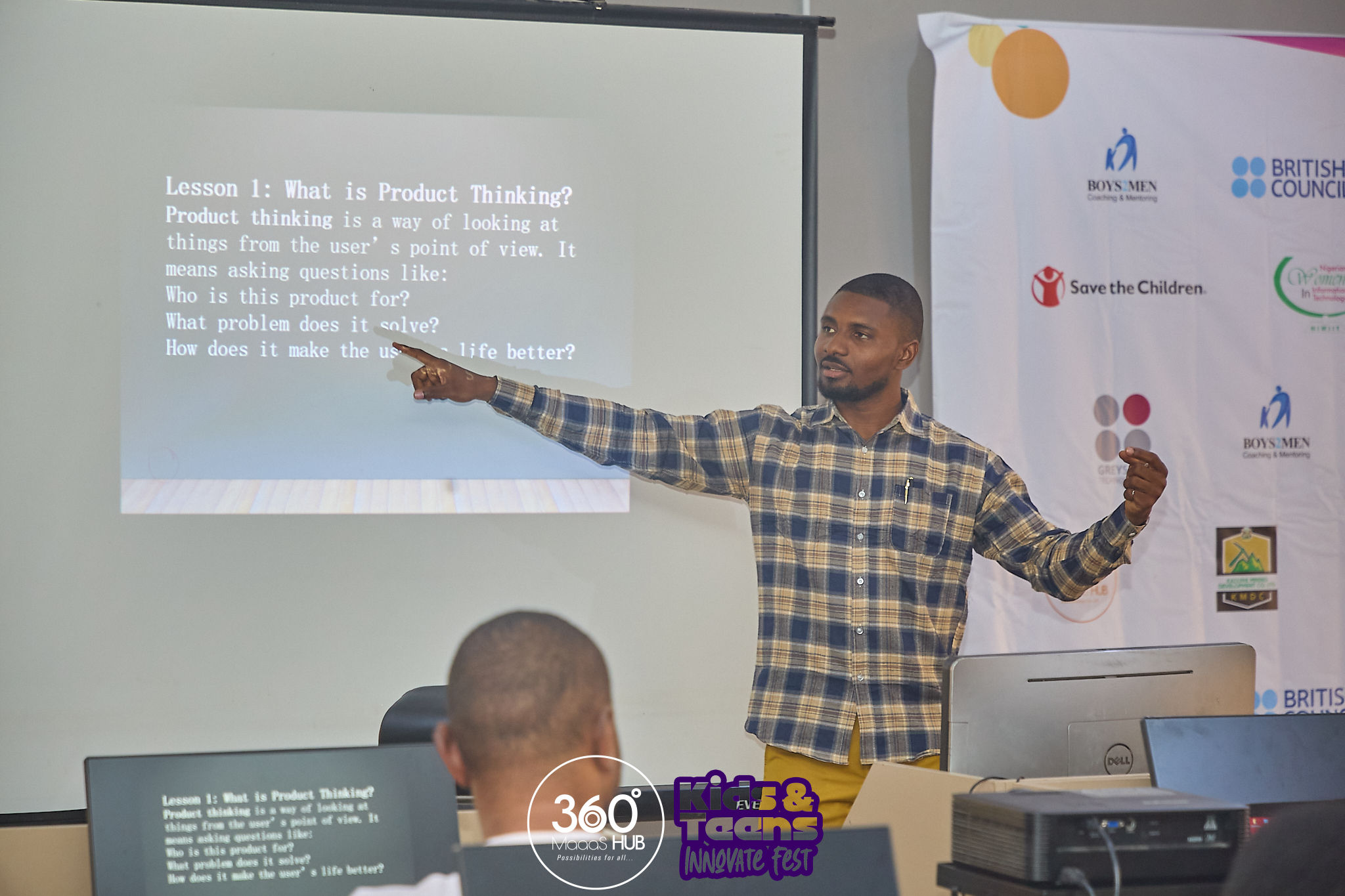 Instructor presenting a session