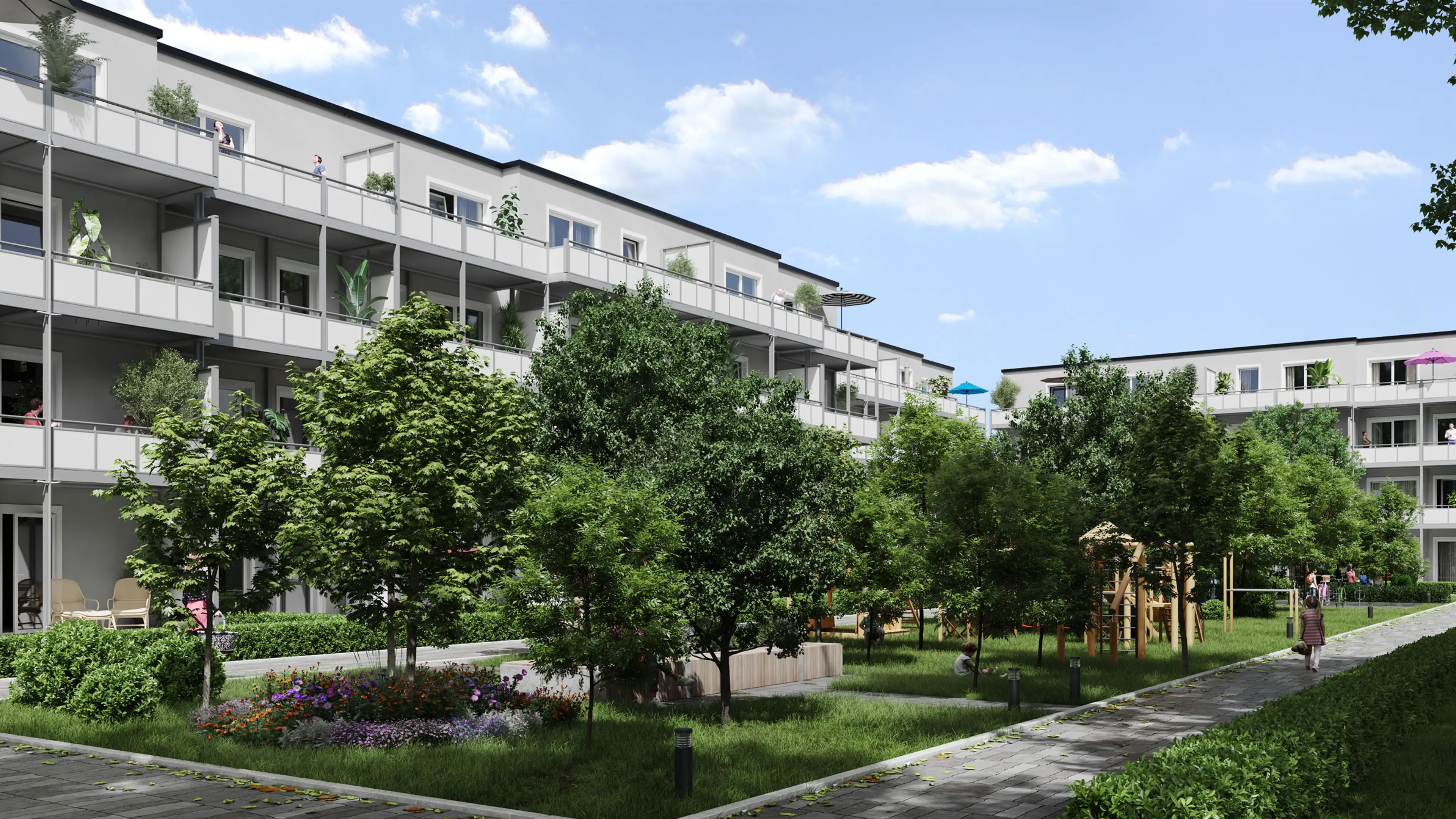 Neubau in Heppenheim mit begrüntem Innenhof
