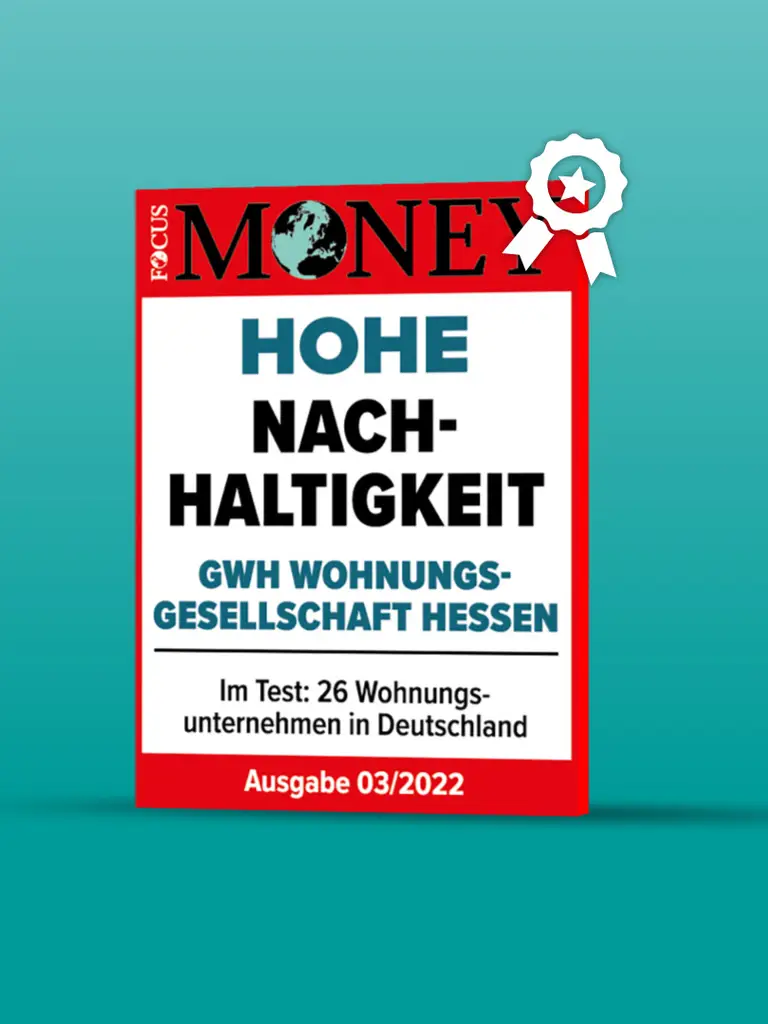 Siegel "Hohe Nachhaltigkeit" von Focus Money, neben dem der Text "Vielen Dank für das Vertrauen" steht