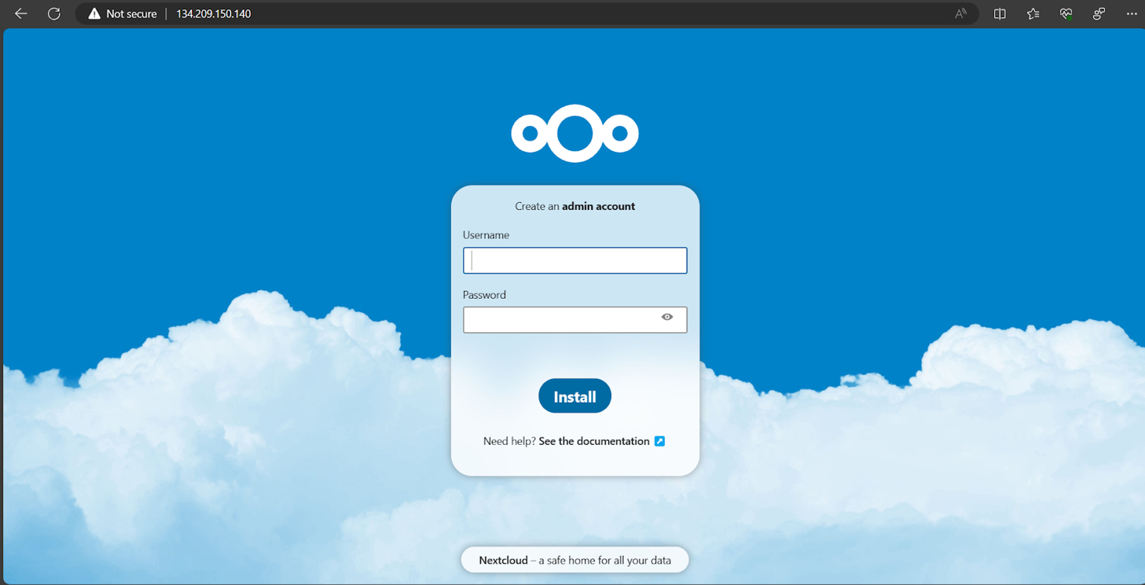 NextCloud Installation Wizard
