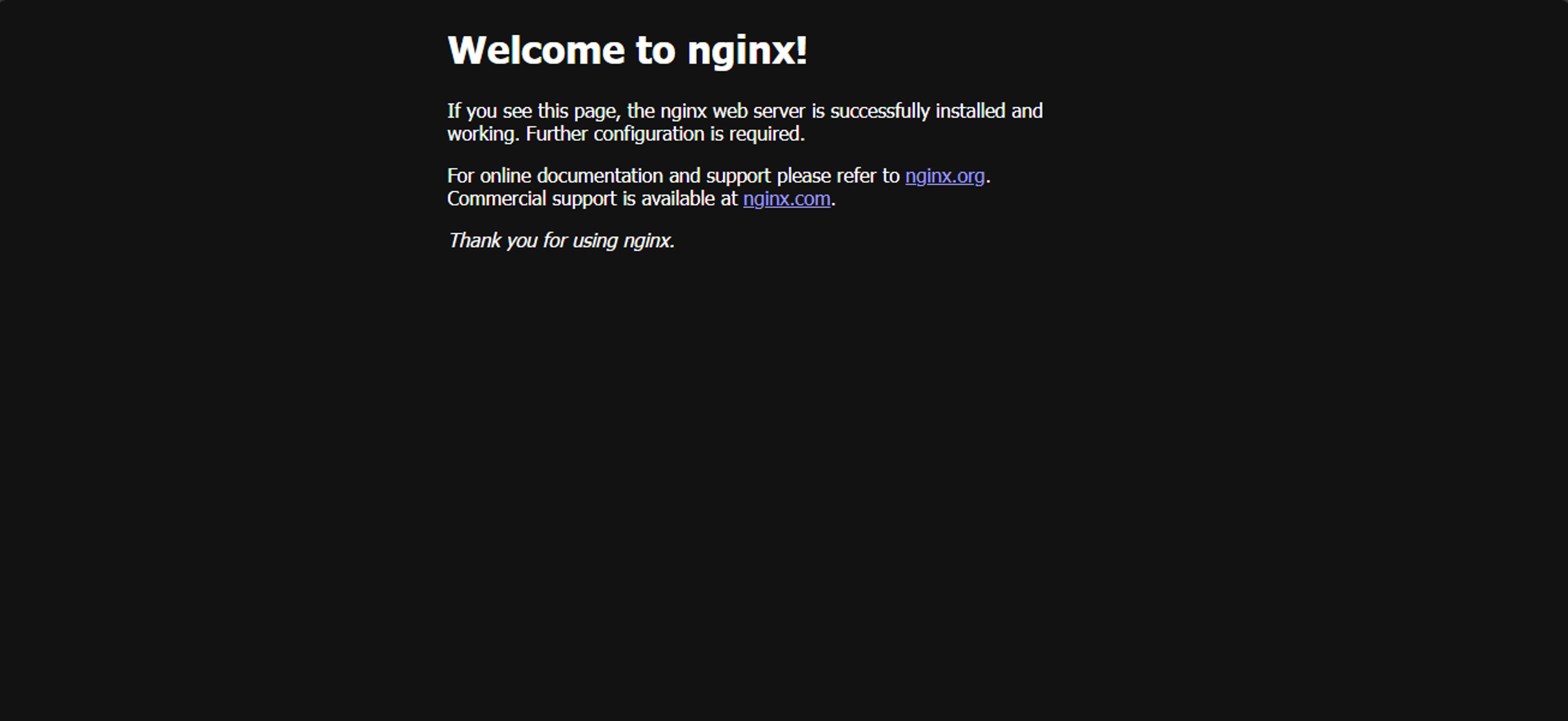 Nginx Default Page