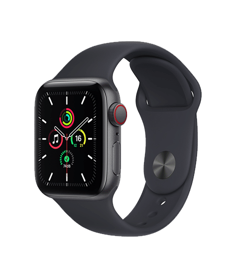 Apple Watch SE GPS + Cellular, 40mm Space Grey Aluminium Case with Midnight Sport Band - Regular 