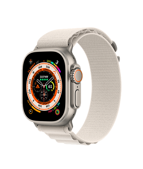 Apple Watch Ultra GPS + Cellular, 49mm Titanium Case with  Alpine Loop 